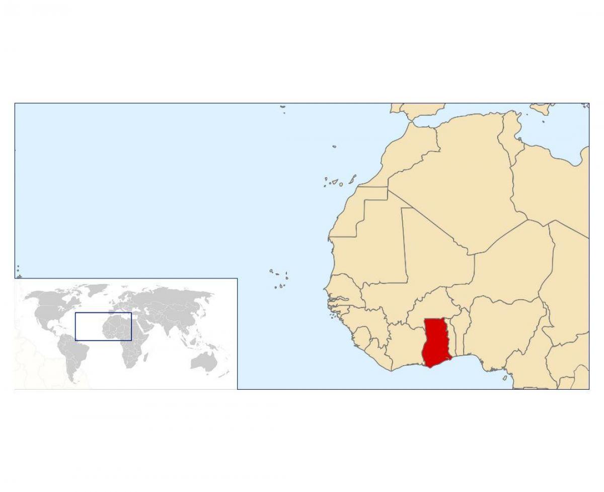 גאנה מיקום על מפת העולם