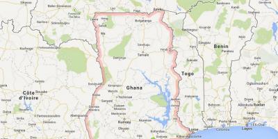 מפה מפורטת של אקרה גאנה
