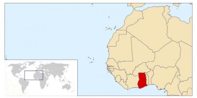 גאנה מיקום על מפת העולם